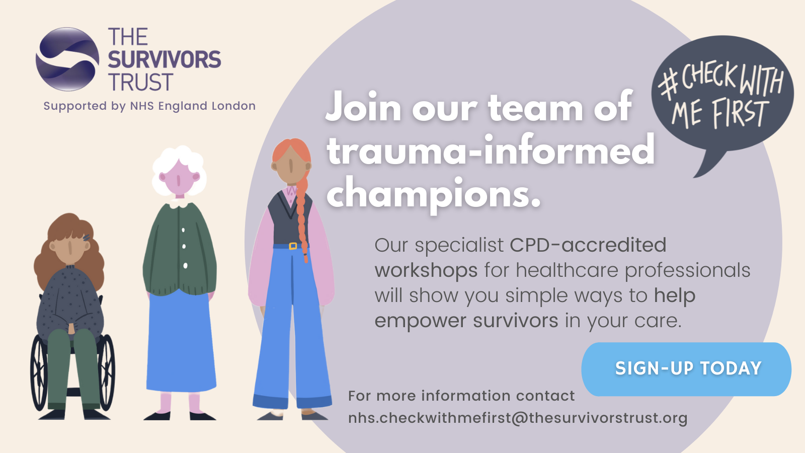 Training and support to become a trauma informed champion supporting survivors of sexual abuse