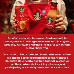 Free Starbucks drink for NHS colleagues