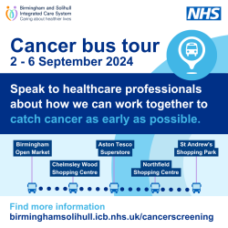 Birmingham and Solihull cancer bus tour: 2 – 6 September